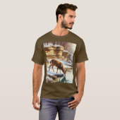 冬の野生の雄シカ Tシャツ (正面フル)