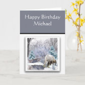 冬の野生の馬の誕生日カード彼のために カード (黄色い花)