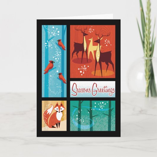 冬の野生生物のホリデーカード シーズンカード (正面)