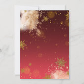 冬の金ゴールドの雪のバーガンディのクリスマスパーティー 招待状 (裏面)