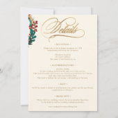 冬の金ゴールドアイボリーすべて結婚の1つの書道 招待状 (裏面)