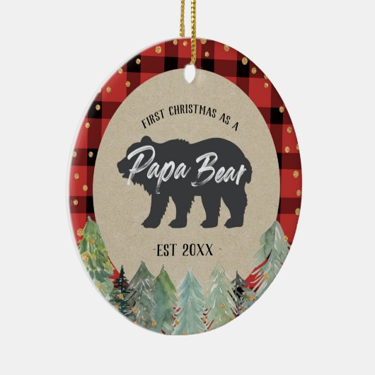 冬の金ゴールドクリスマスアパパベアオーナメント セラミックオーナメント (右)