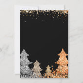 冬の金ゴールドグリッタークリスマスツリーパーティーの招待 招待状 (裏面)