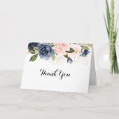 冬の金ゴールドフローラ結婚折り返しサンキューカード サンキューカード (正面)