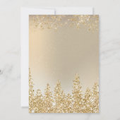 冬の金ゴールド雪の松の金属の企業のクリスマス 招待状 (裏面)