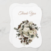 冬の針葉樹結婚フローラ サンキューカード (正面/裏面)