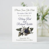 冬の針葉樹 フラワーナビー クリーム ピオニー ウェディング セーブザデート (スタンド正面)