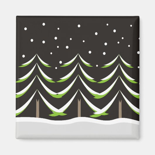 冬の針葉樹 マグネット (正面)