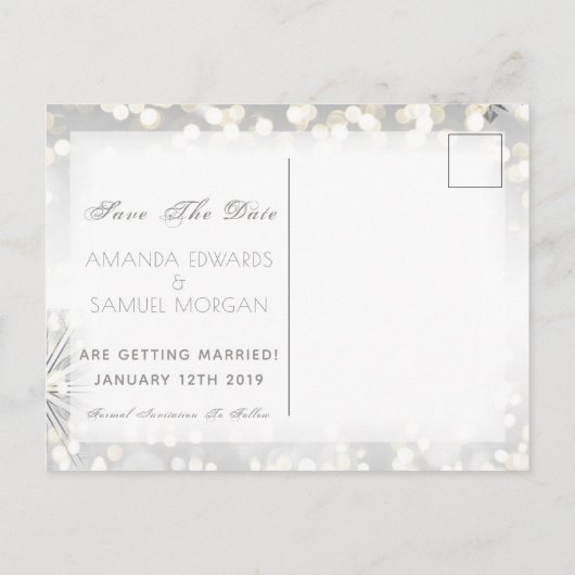 冬の銀と金ゴールドの輝きを保存 案内ポストカード (裏面)