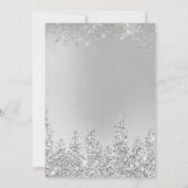 冬の銀の雪の松の葉のクリスマ企業のス 招待状 (裏面)