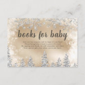 冬の銀の雪の松の金ゴールドの本ベビー エンクロージャーカード (正面)