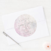 冬の銀凍っていのスノーフレークピンクの赤ちゃんシャワー ラウンドシール (封筒)