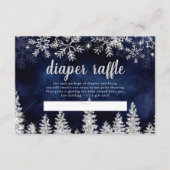 冬の銀雪松ネイビーおむつくじベイビー エンクロージャーカード (正面)