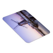 冬の長方形マグネットで日の出の間の風車 マグネット (右側)