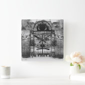 冬の門 スクエア壁時計 (ホーム)