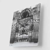 冬の門 スクエア壁時計 (傾斜)