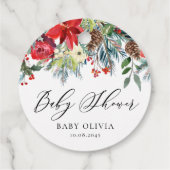 冬の開花ガーランドフローラベビーシャワー フェイバータグ (裏面)