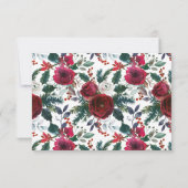 冬の開花フローラブライダル日付ナイトアイディアカード 招待状 (裏面)