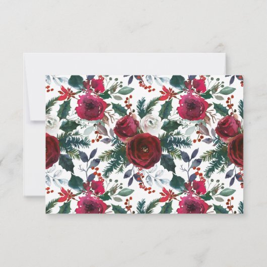 冬の開花フローラブライダル日付ナイトアイディアカード 招待状 (裏面)