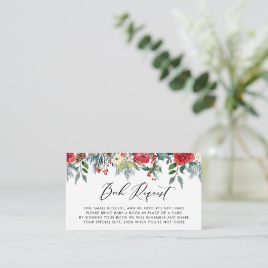 冬の開花赤ちゃんシャワーブックリクエスト エンクロージャーカード (スタンド正面)