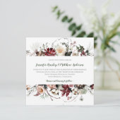 冬の開花 – ダークフォレストグリーン文字結婚ズ | 招待状 (スタンド正面)