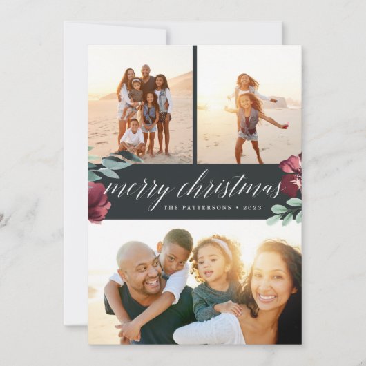 冬の開花 | 3枚のフォトホリデーカード シーズンカード (正面)