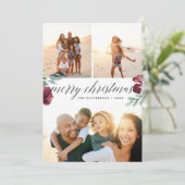 冬の開花 | 3枚のフォトホリデーカード シーズンカード (スタンド正面)