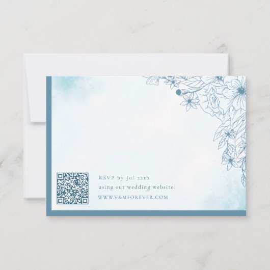 冬の開花QRコードRSVPカード 出欠カード (正面)