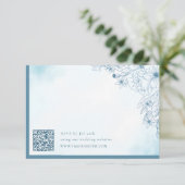 冬の開花QRコードRSVPカード 出欠カード (スタンド正面)