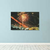 冬の間のトーチライトパレードと花火 キャンバスプリント (インサイチュ (ウッドフロア))