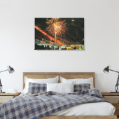 冬の間のトーチライトパレードと花火 キャンバスプリント (インサイチュ (寝室))