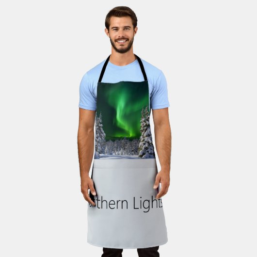 冬の間の北の光 エプロン (着用した状態)