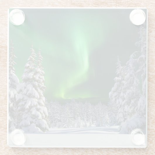 冬の間の北の光 ガラスコースター (裏面)