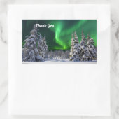 冬の間の北の光 長方形シール (バッグ)