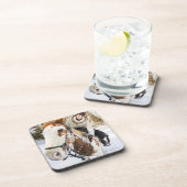 冬の間の馬のアウトドアの女性 コースター (右側)