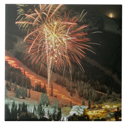 冬の間のTorchlightのパレードそして花火 タイル (正面)