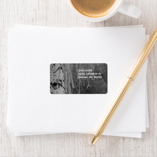 冬の間引き樺の木 ラベル (インサイチュ)