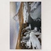 冬の間、アイスランドで滝とキルクジュフェル ジグソーパズル (縦)