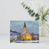 冬の間、村の小さな教会 シーズンポストカード (スタンド正面)