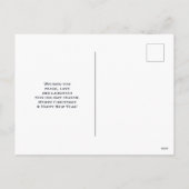 冬の降雪クリスマスに白い馬と鳥 シーズンポストカード (裏面)