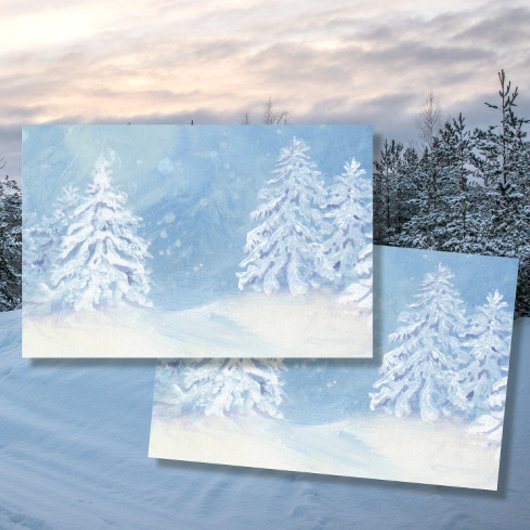冬の降雪クリスマスツリー青い水色 薄葉紙