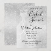 冬の降雪 ブライダルシャワー - 白 招待状 (正面/裏面)