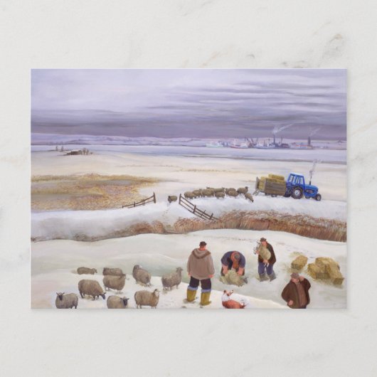 冬の降雪 ポストカード (正面)