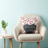 冬の限定版。 キャンデーを持つ黒いシュナウツァー クッション (椅子)