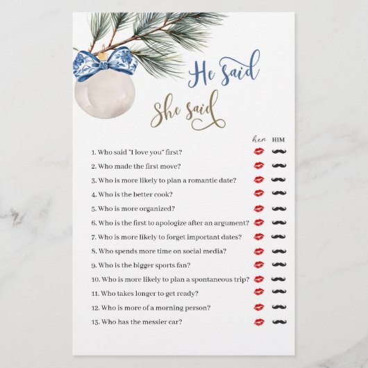 冬の陳腐な弓は彼は彼女はゲームを言った (正面)