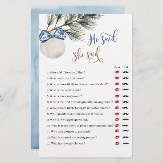 冬の陳腐な弓は彼は彼女はゲームを言った (正面/裏面)