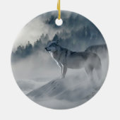冬の陶磁器のオーナメントのオオカミ セラミックオーナメント (裏面)