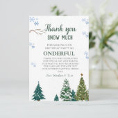 冬の陸上スノーフレークサンキュー誕生日カード サンキューカード (スタンド正面)