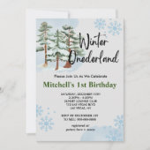 冬の陸上冬林の雪片 招待状 (正面)