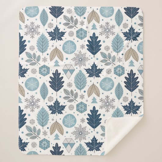 冬の離れと雪の形状シェルパブランケット シェルパブランケット (正面)